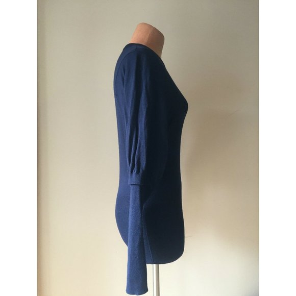 Fendi Women's Sweater Long Sleeve Crew Neck Stretch Authentic Dark Blue Size S - Picture 5 of 6